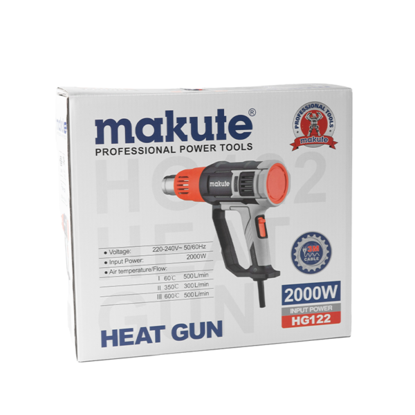 PISTOLA DE CALOR 2000W 3 NIVELES DE TEMPERATURA - MAKUTE - Imagen 3